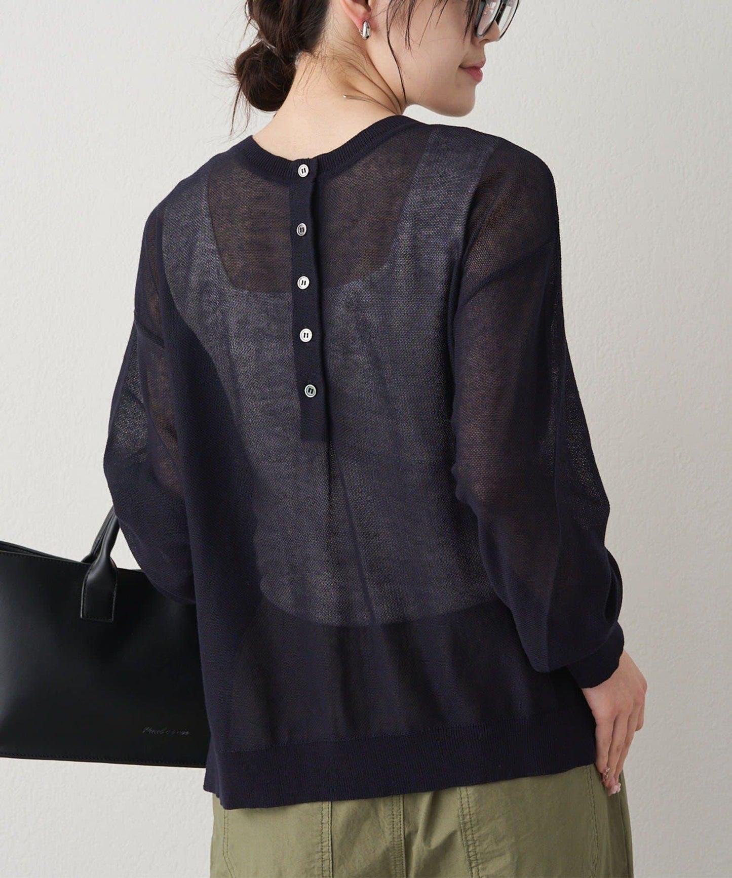 鏤空logo提花 2WAY針織套頭衫