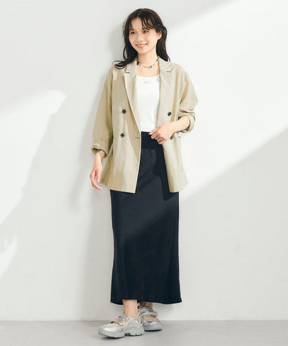 亞麻混輕薄雙排扣西裝外套