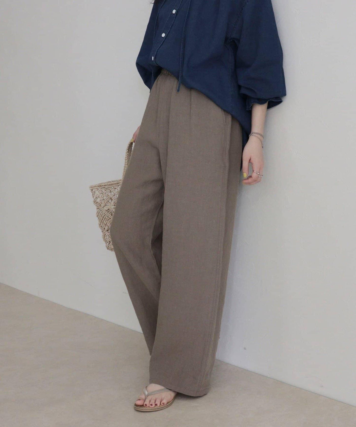 微闊腿寬鬆 LINEN 褲子