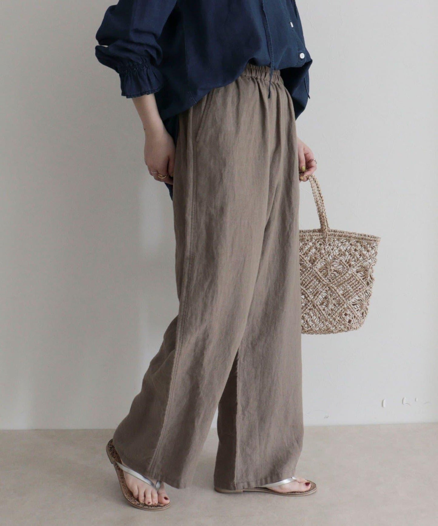 微闊腿寬鬆 LINEN 褲子