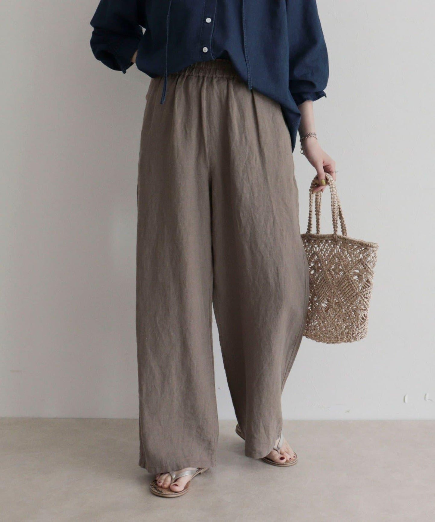 微闊腿寬鬆 LINEN 褲子