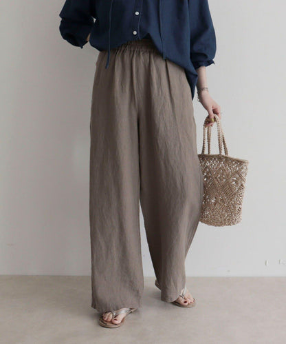 微闊腿寬鬆 LINEN 褲子