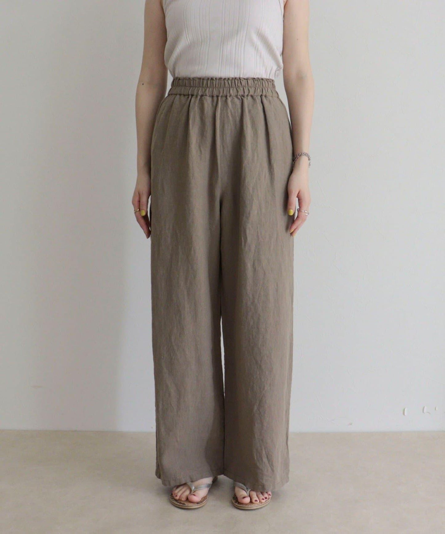 微闊腿寬鬆 LINEN 褲子