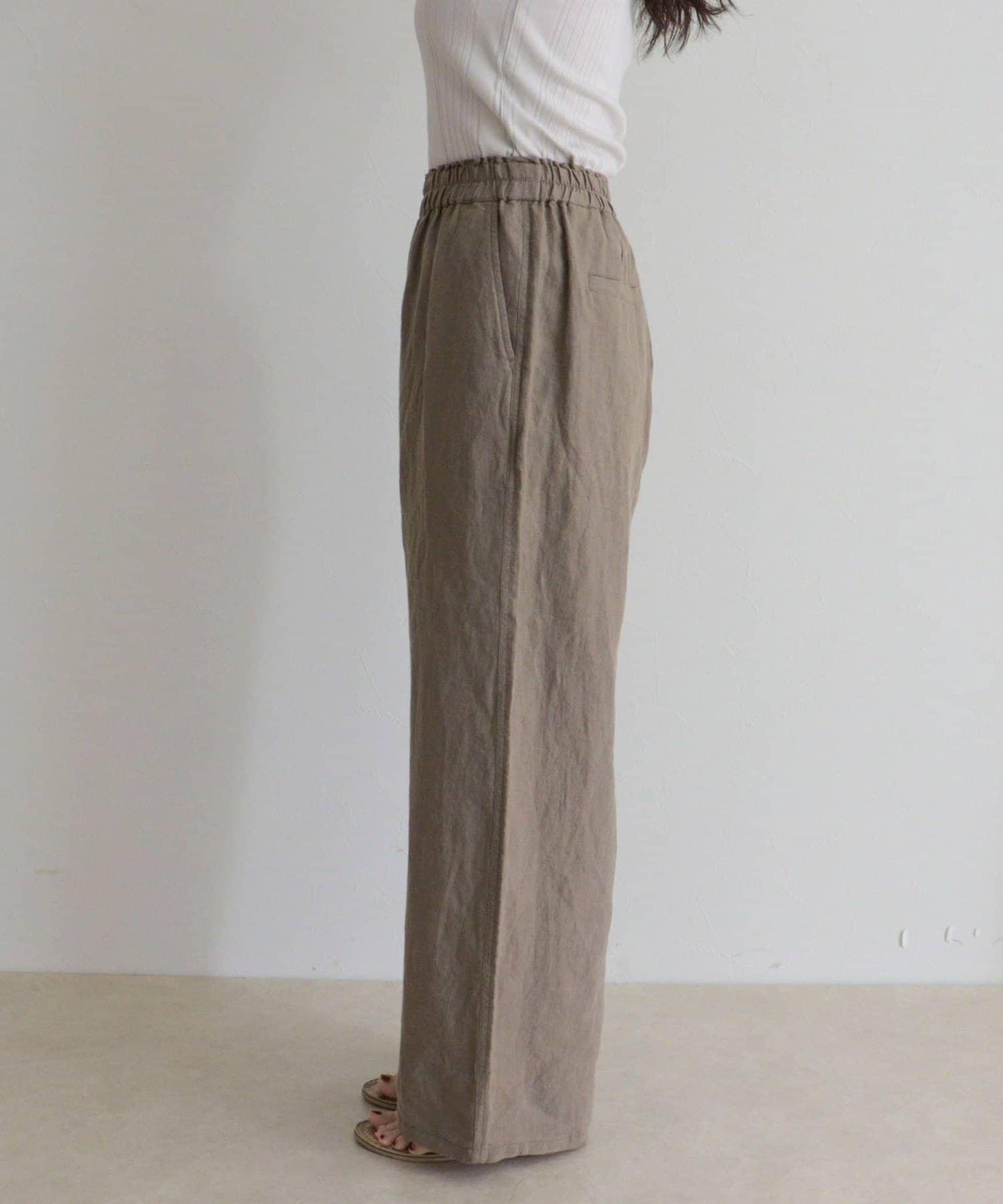 微闊腿寬鬆 LINEN 褲子
