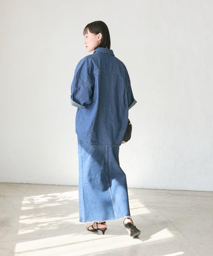 RIMH 開叉牛仔半身裙