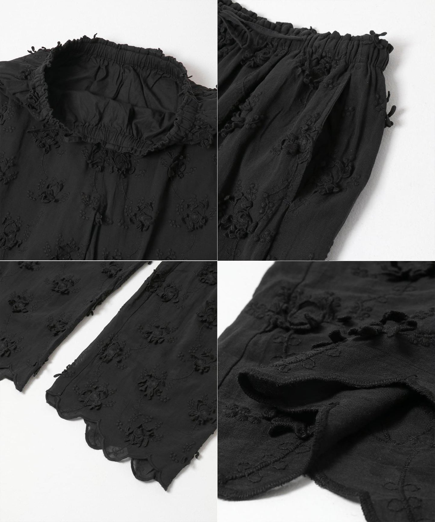 crinkle crinkle crinkle 3D EMBROIDERY EASY PANTS 休閒褲