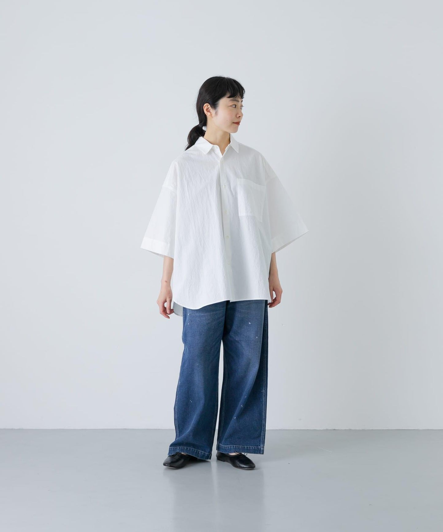 寬鬆短袖襯衫