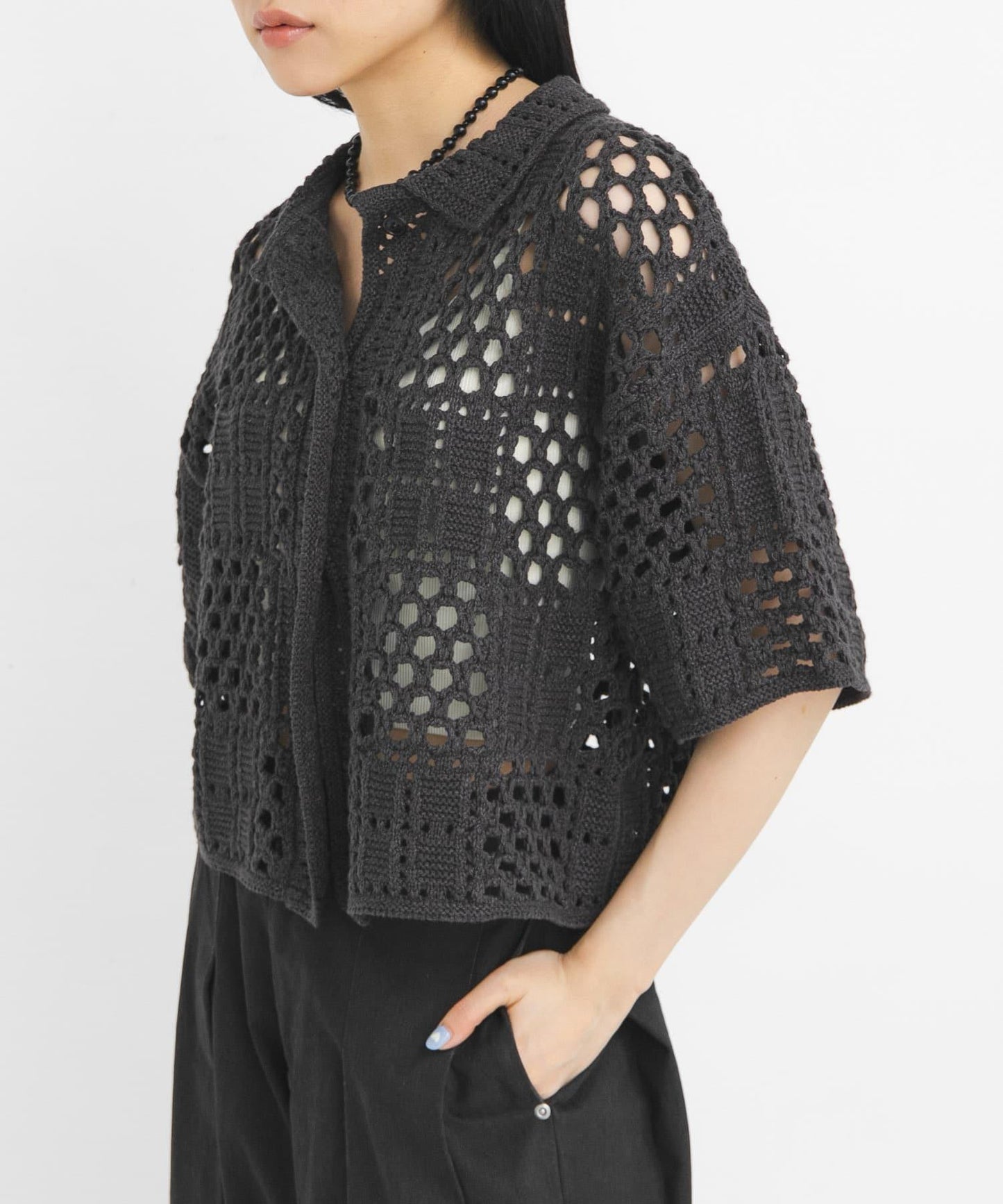 鉤編針織襯衫