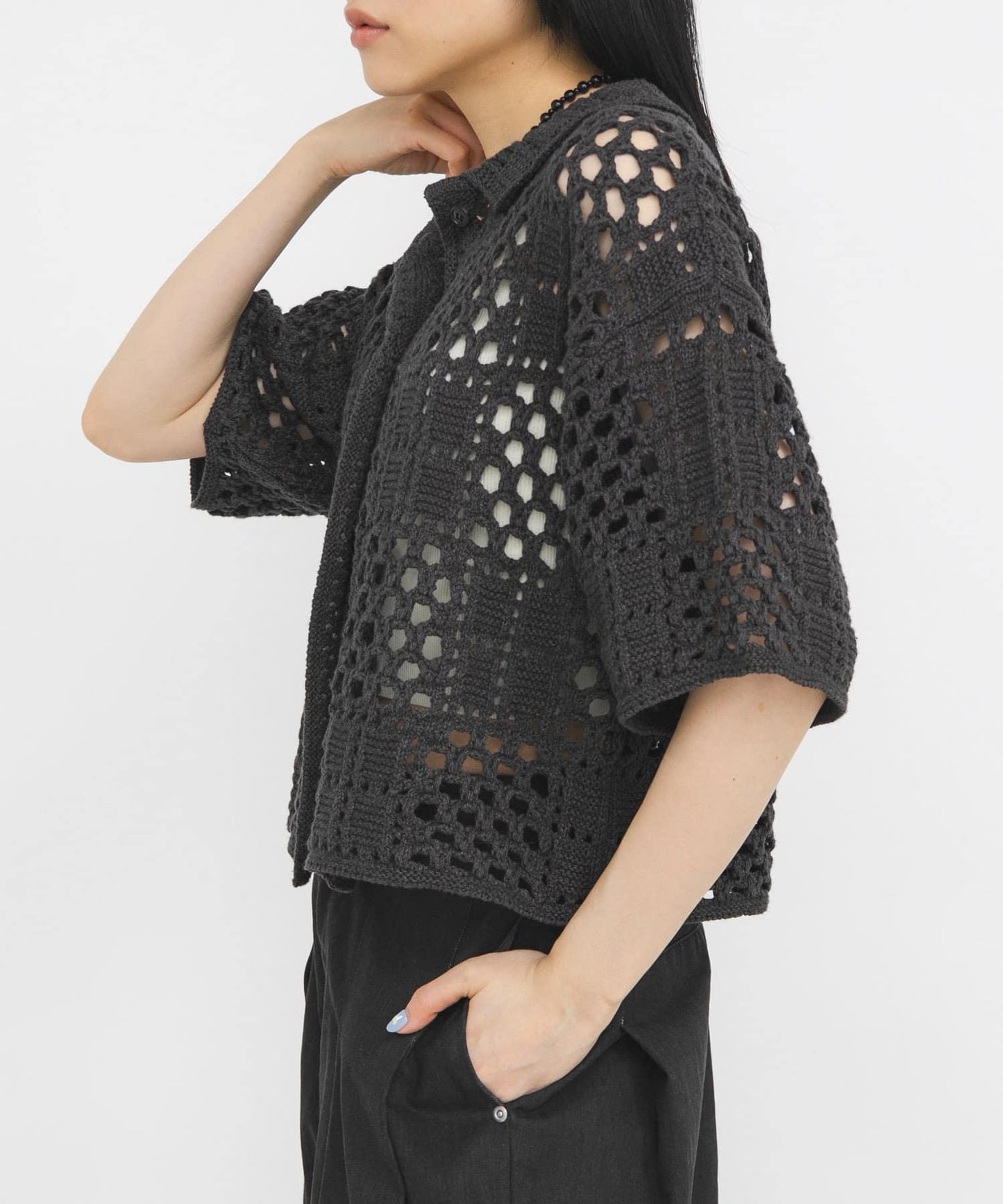 鉤編針織襯衫
