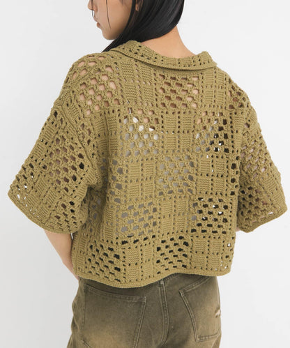 鉤編針織襯衫