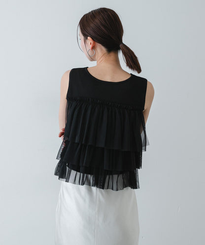 可水洗 雙拉鍊荷葉邊 針織 上衣