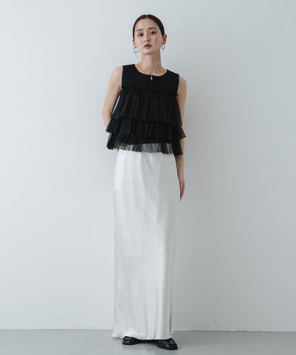 可水洗 雙拉鍊荷葉邊 針織 上衣