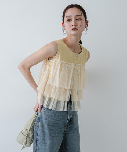 可水洗 雙拉鍊荷葉邊 針織 上衣