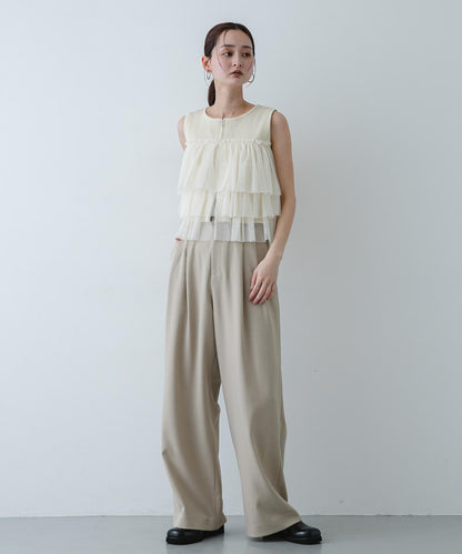 可水洗 雙拉鍊荷葉邊 針織 上衣