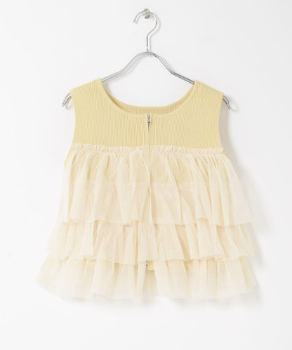 可水洗 雙拉鍊荷葉邊 針織 上衣