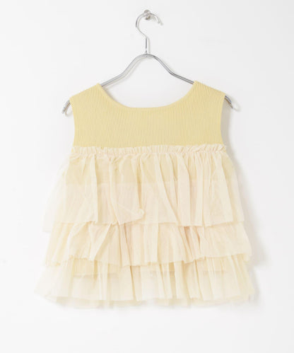 可水洗 雙拉鍊荷葉邊 針織 上衣