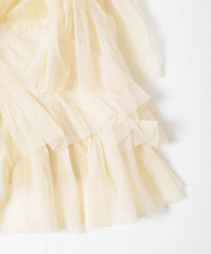 可水洗 雙拉鍊荷葉邊 針織 上衣