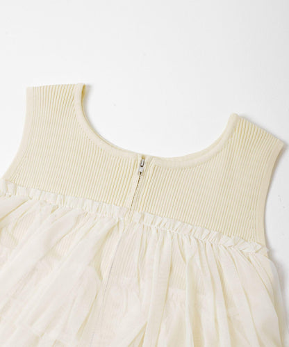 可水洗 雙拉鍊荷葉邊 針織 上衣