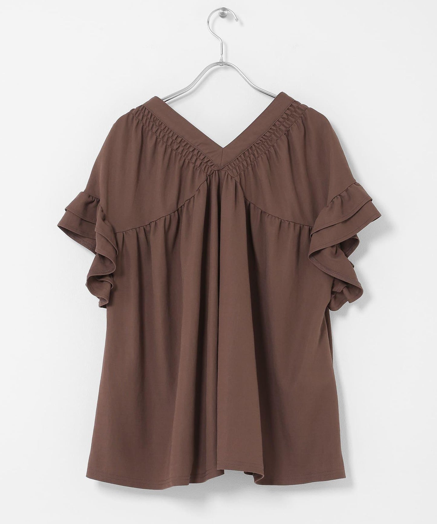 抽褶荷葉袖設計 套頭上衣