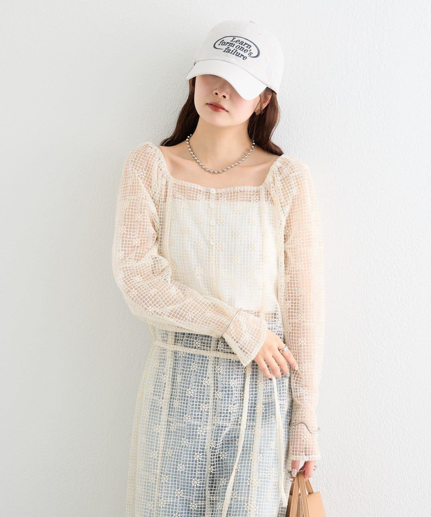 花朵蕾絲 長款 連衣裙