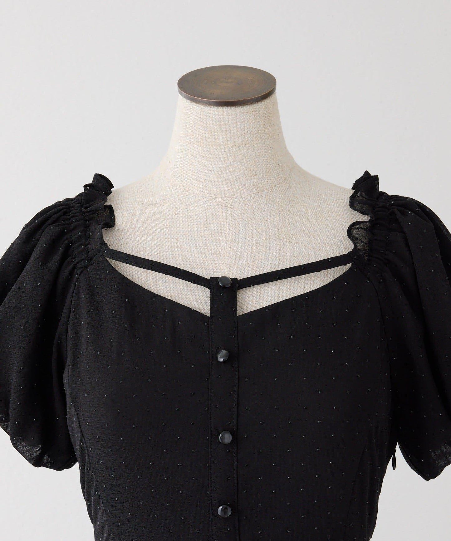 Black Ribbon Collection 後繫帶層疊設計連衣裙