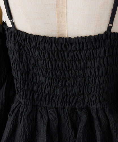 Black Ribbon Collection 後繫帶層疊設計連衣裙