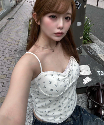 花卉圖案/條紋 小披肩疊穿 吊帶套裝