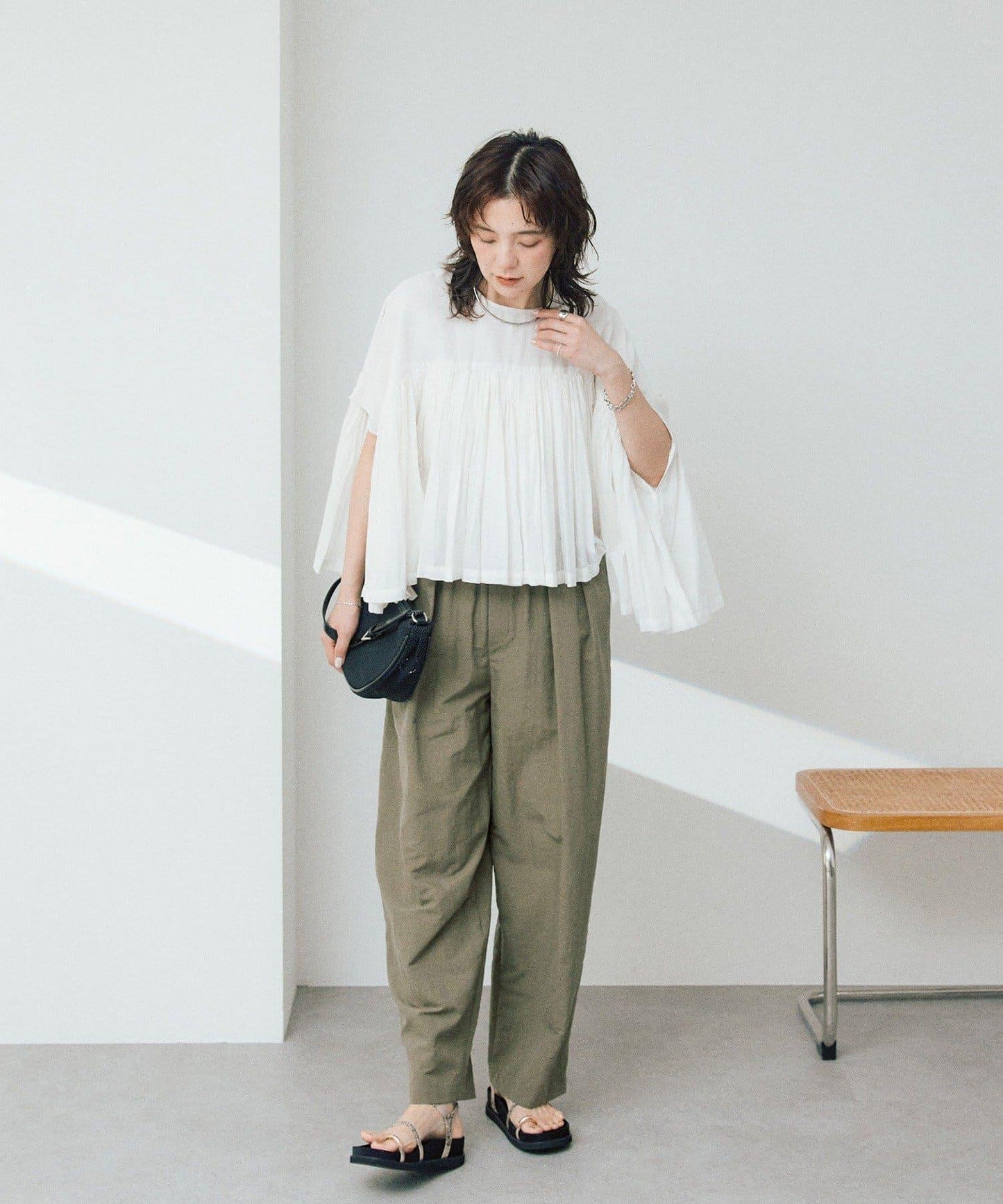 RIVE DROITE 褶皺蓬鬆廓形 女式襯衫