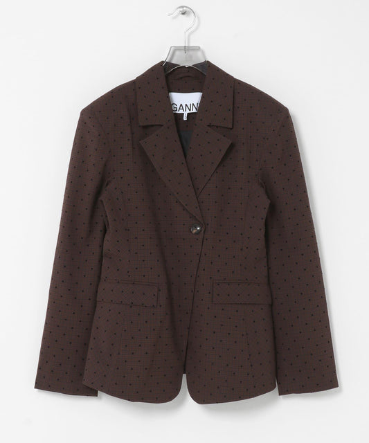 GANNI FLOCKCHECK SUITING BLAZER 西裝外套