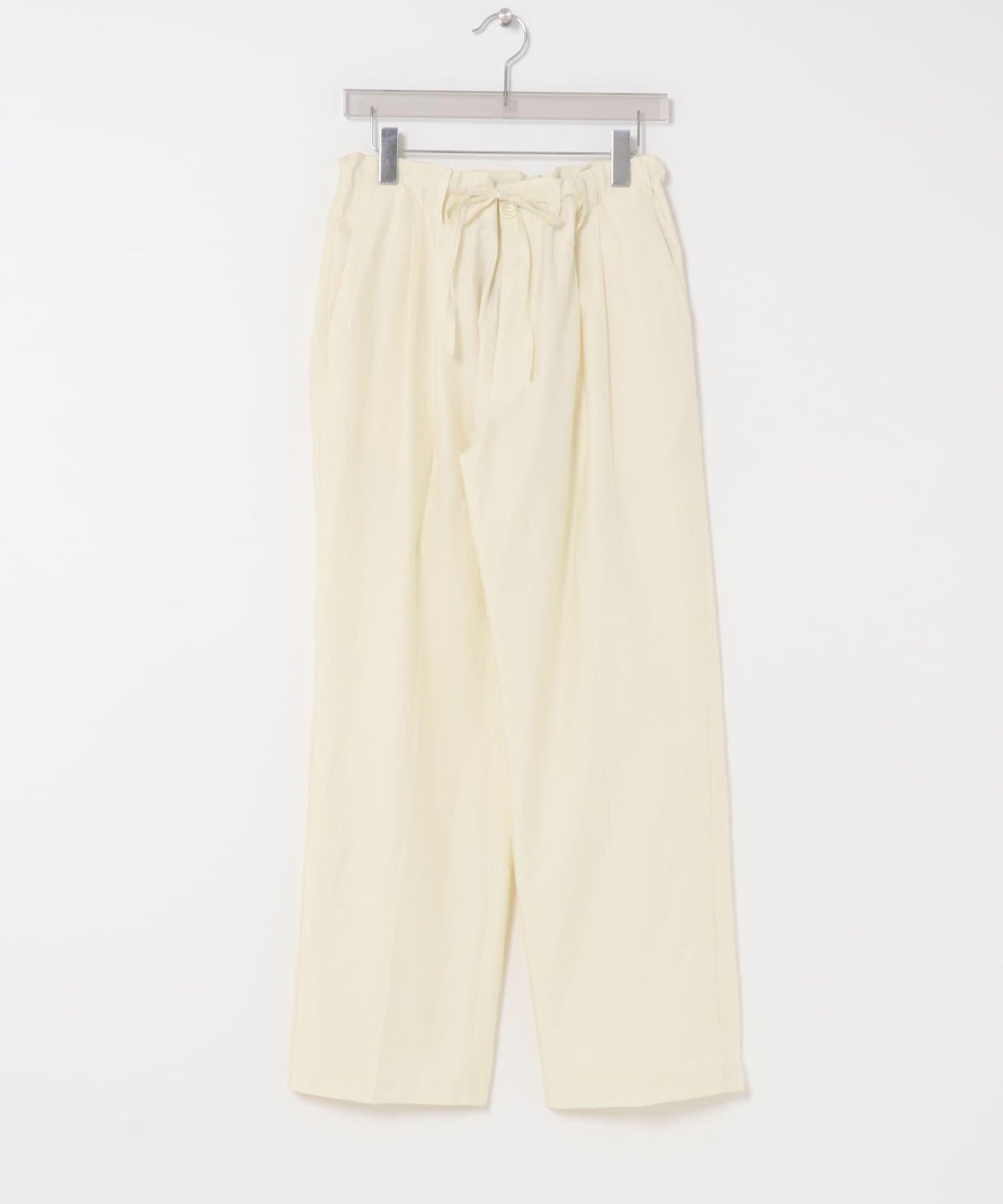 棉絲混紡無腰帶褲子 FUJI COTTON SILK BELTLESS PANTS