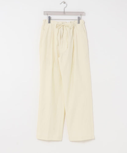 棉絲混紡無腰帶褲子 FUJI COTTON SILK BELTLESS PANTS