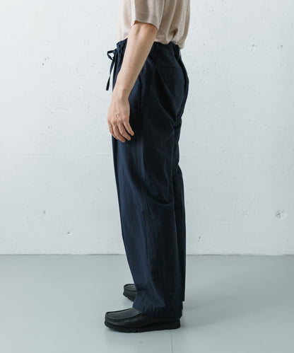 棉絲混紡無腰帶褲子 FUJI COTTON SILK BELTLESS PANTS