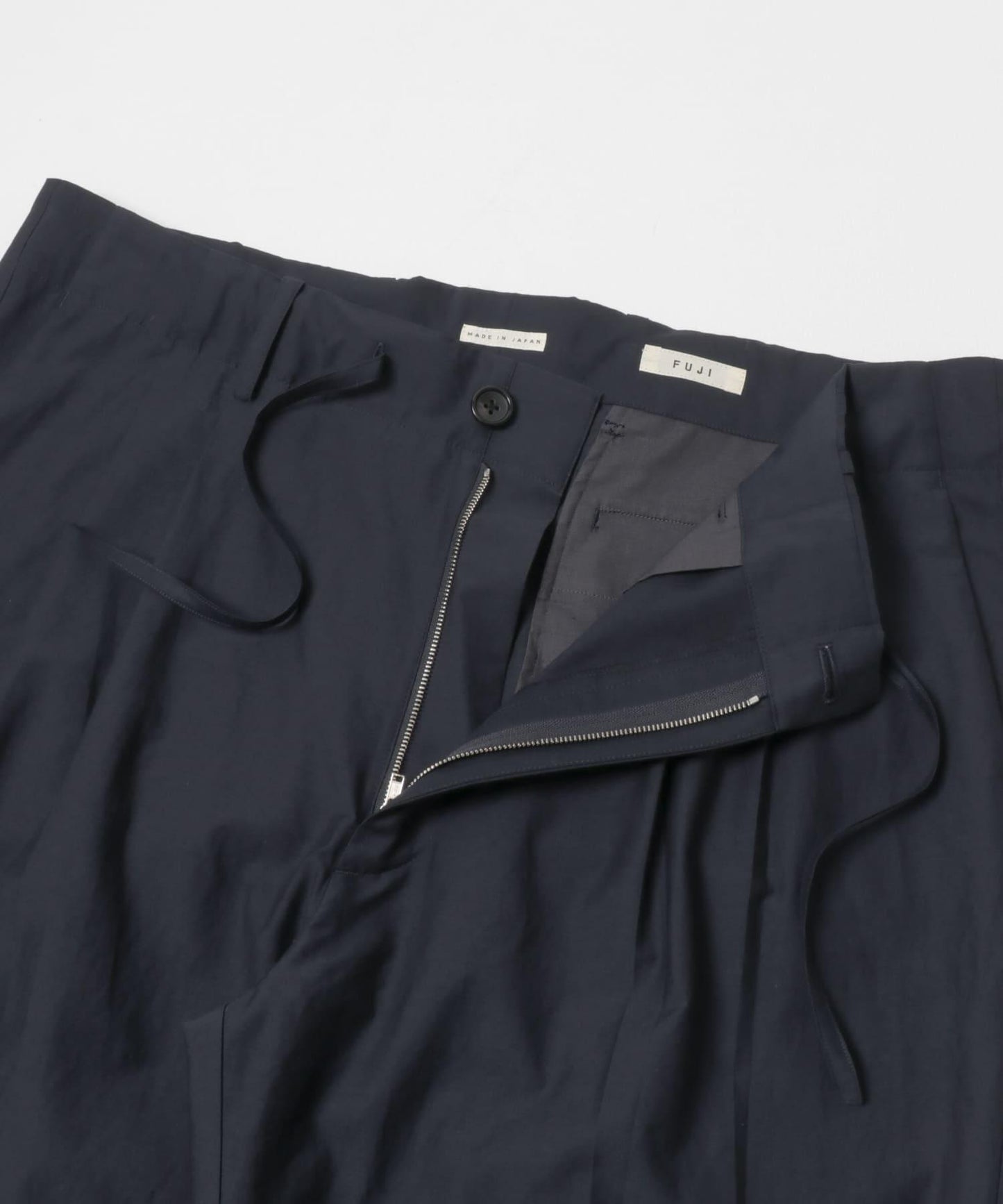 棉絲混紡無腰帶褲子 FUJI COTTON SILK BELTLESS PANTS