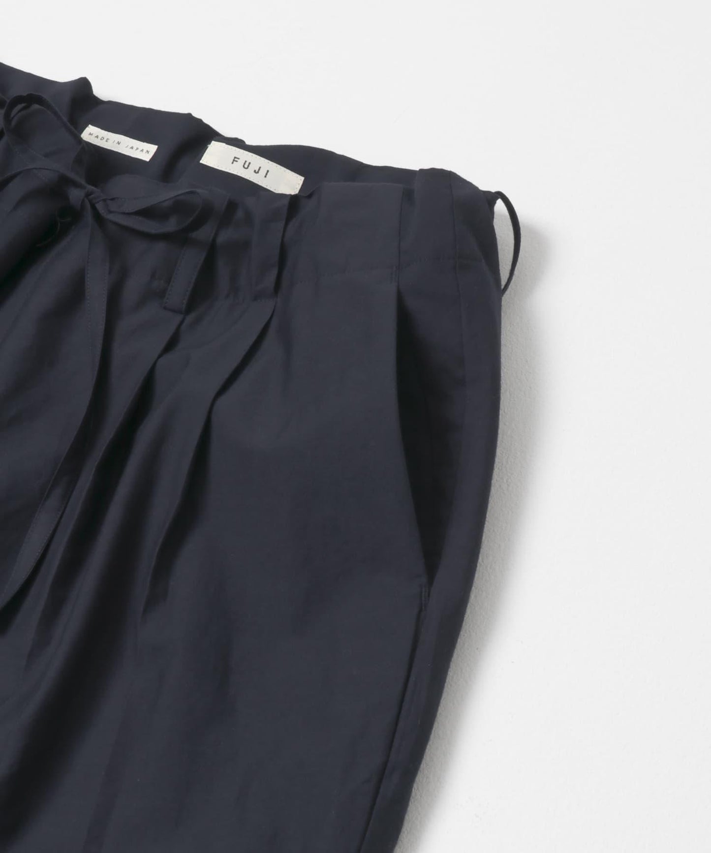 棉絲混紡無腰帶褲子 FUJI COTTON SILK BELTLESS PANTS