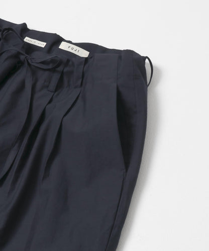 棉絲混紡無腰帶褲子 FUJI COTTON SILK BELTLESS PANTS