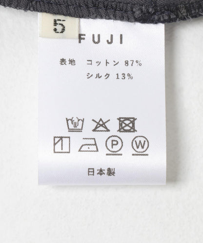 棉絲混紡無腰帶褲子 FUJI COTTON SILK BELTLESS PANTS