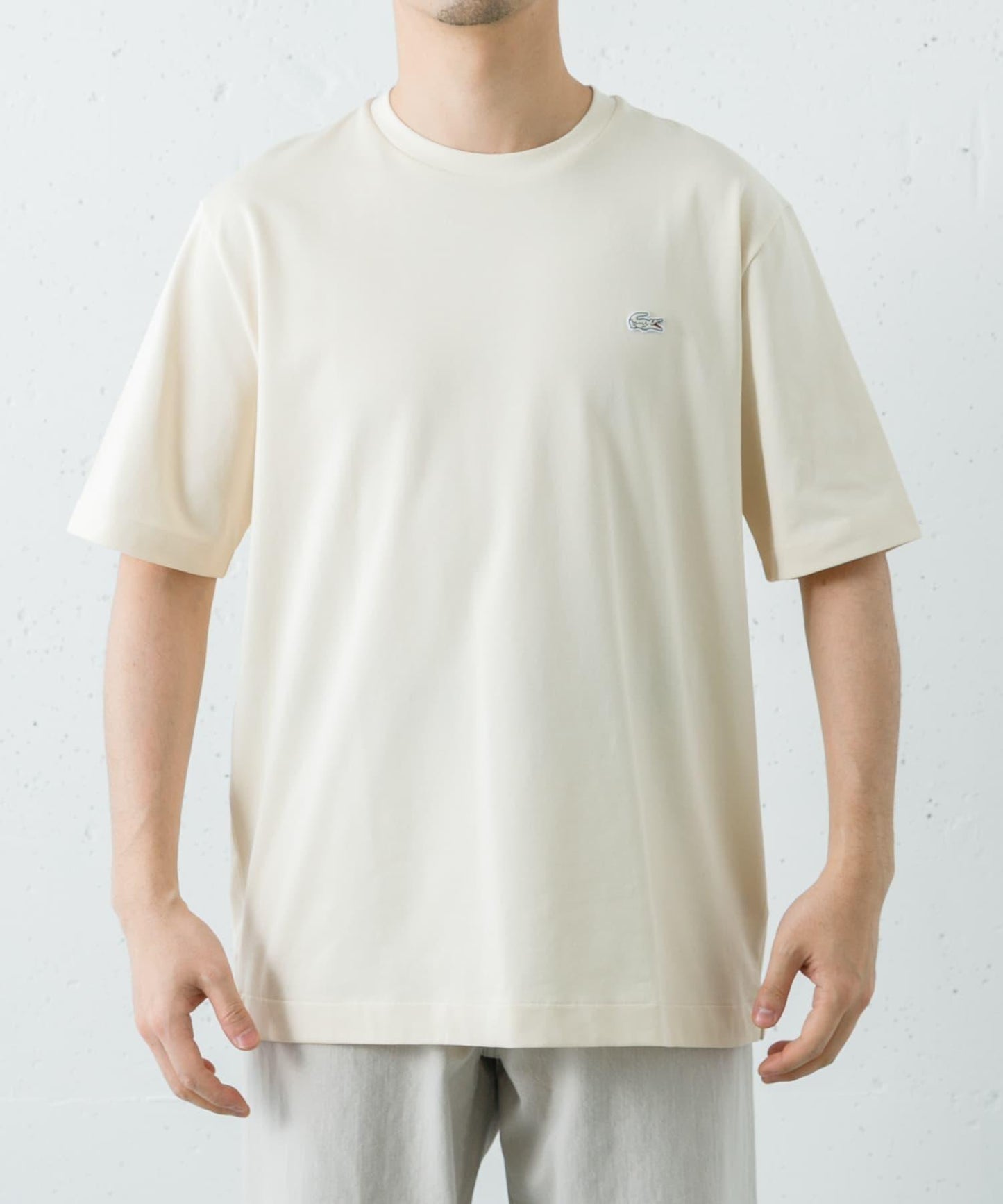 LACOSTE 輪廓鱷魚圖案 圓領T恤