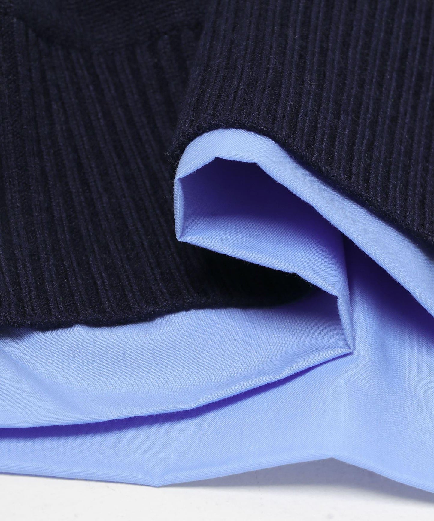 可水洗 金屬牌裝飾 襯衫拼接 針織開衫