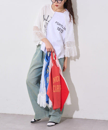 袖部蕾絲拼接學院風 etsinta Tee T恤