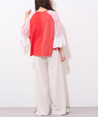 袖部蕾絲拼接學院風 etsinta Tee T恤