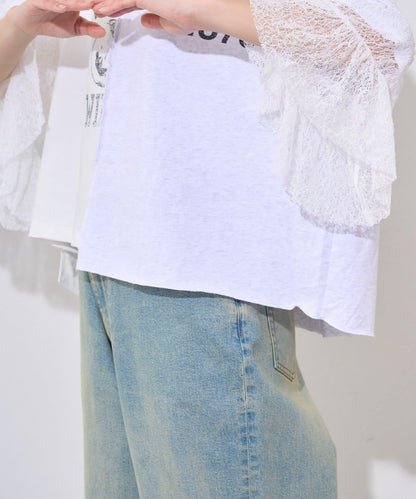 袖部蕾絲拼接學院風 etsinta Tee T恤