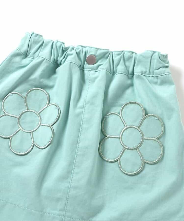 花朵口袋 內搭安全褲 半身裙