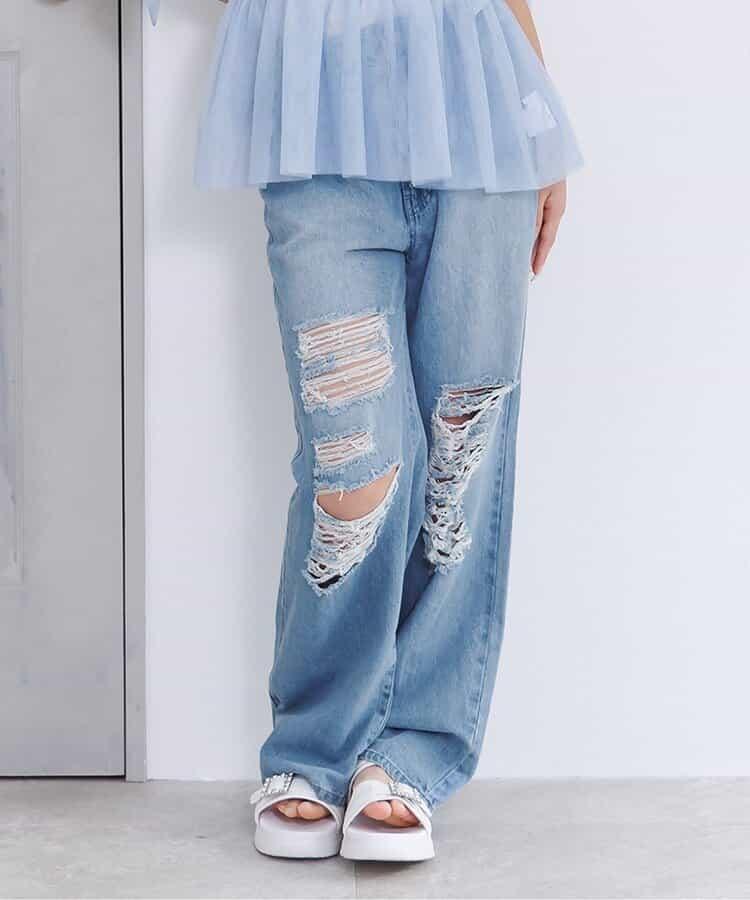 後背Logo闊腿喇叭褲