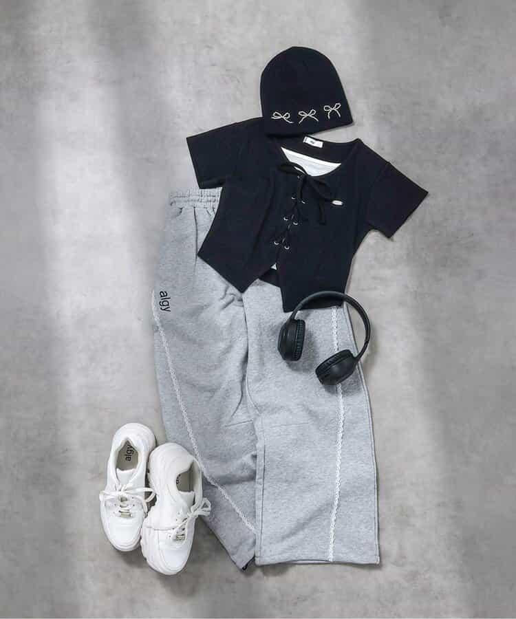 繫帶拼接T恤