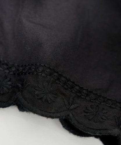 印度風裾部刺繡 闊腿 彈力休閒褲