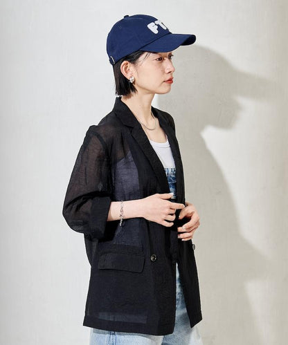 透視雙排扣設計夾克