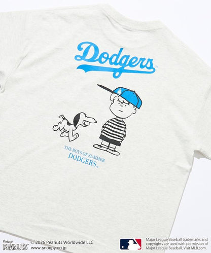 PEANUTS（花生漫畫） × MLB  大廓形 背部印花 短袖T恤 DODGERS
