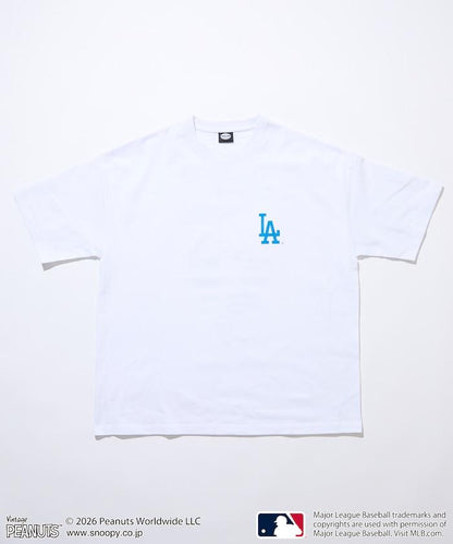 PEANUTS（花生漫畫） × MLB  大廓形 背部印花 短袖T恤 DODGERS