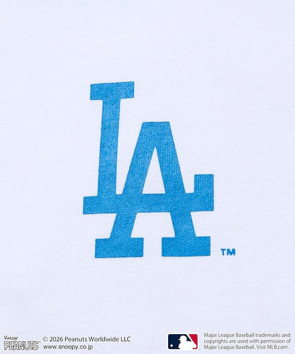PEANUTS（花生漫畫） × MLB  大廓形 背部印花 短袖T恤 DODGERS