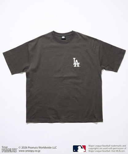 PEANUTS（花生漫畫） × MLB  大廓形 背部印花 短袖T恤 DODGERS